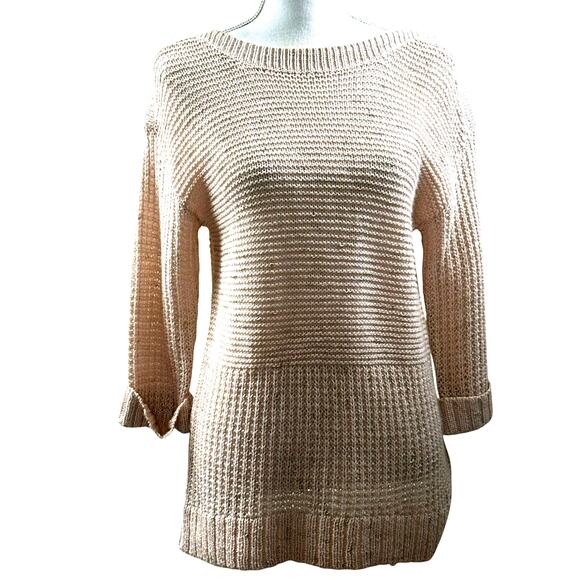Chico's blush sparkle sweater, textured, sparkly, quiet luxury, neutral, relaxed - Picture 1 of 6